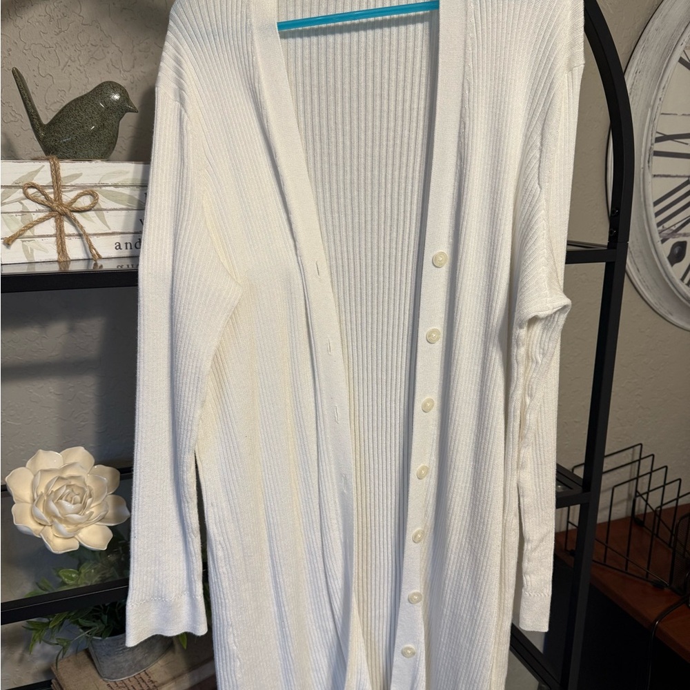 Brooks brothers long white sweater